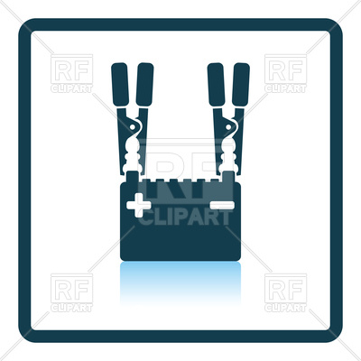 400x400 Shadow Reflection Design Of Car Battery Charge Vector Image