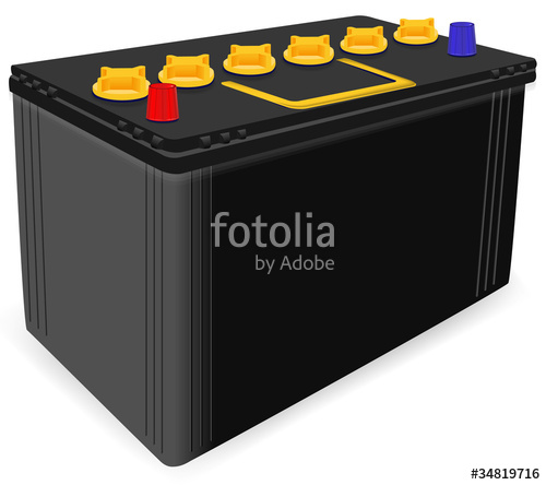 500x444 Black Car Battery Isolated On White Background Stock Image And