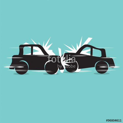 500x500 Car Crash Vector Illustration. Eps10 Stock Image And Royalty Free