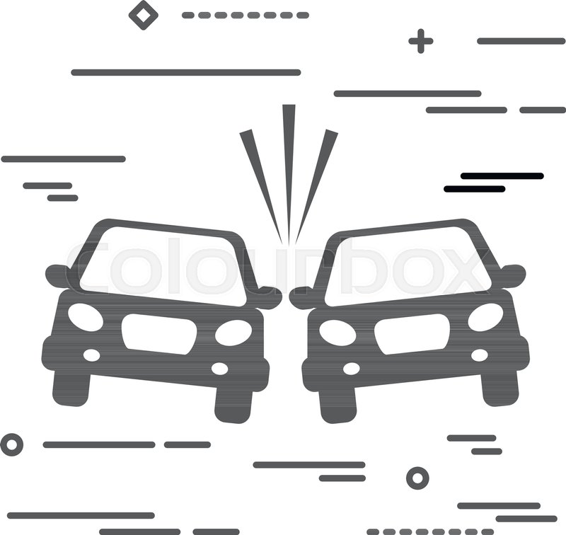 800x756 Flat Line Design Graphic Image Concept Of Car Crash Vector
