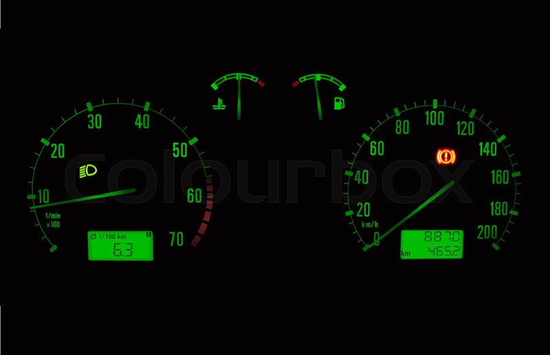 800x517 Green Illuminated Car Dashboard