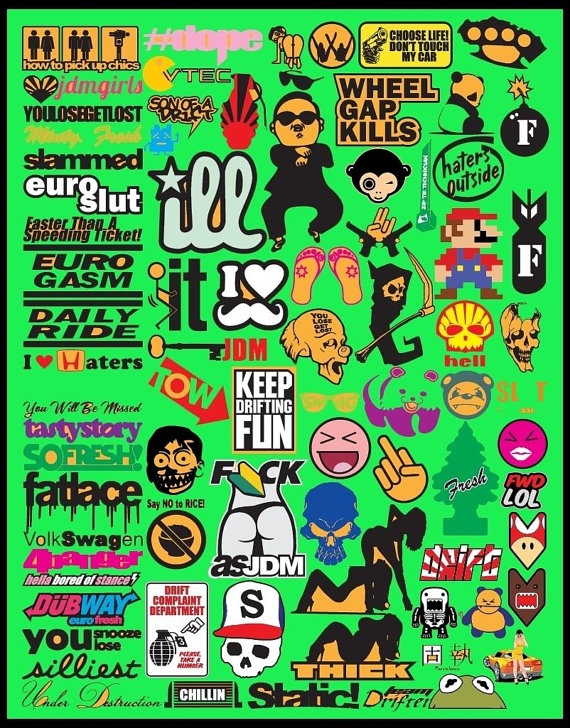 570x728 Jdm Car Decal Vector Collection 1 To 10