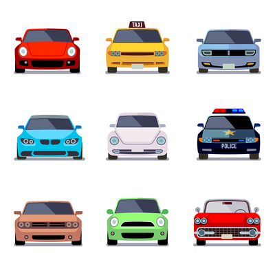 400x400 Car Front View On Curated Vector Illustrations, Stock Royalty Free