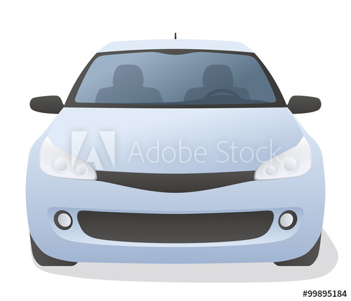 500x429 Generic Car Front View, Vector Illustration