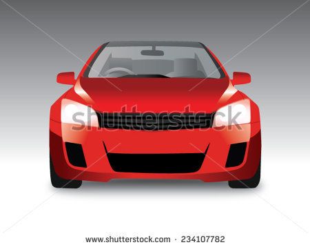 450x358 Sports Red Car Front View, Vector Illustration Car