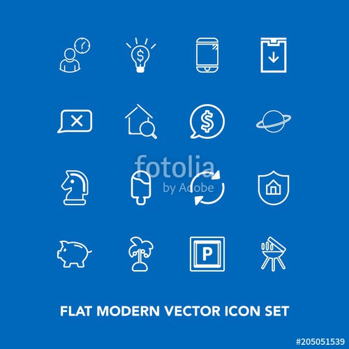 500x500 Modern, Simple Vector Icon Set On Blue Background With Arrow