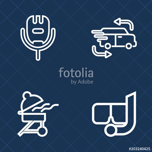 500x500 Premium Set Of Outline Vector Icons. Such As Hot, Beach, Sport