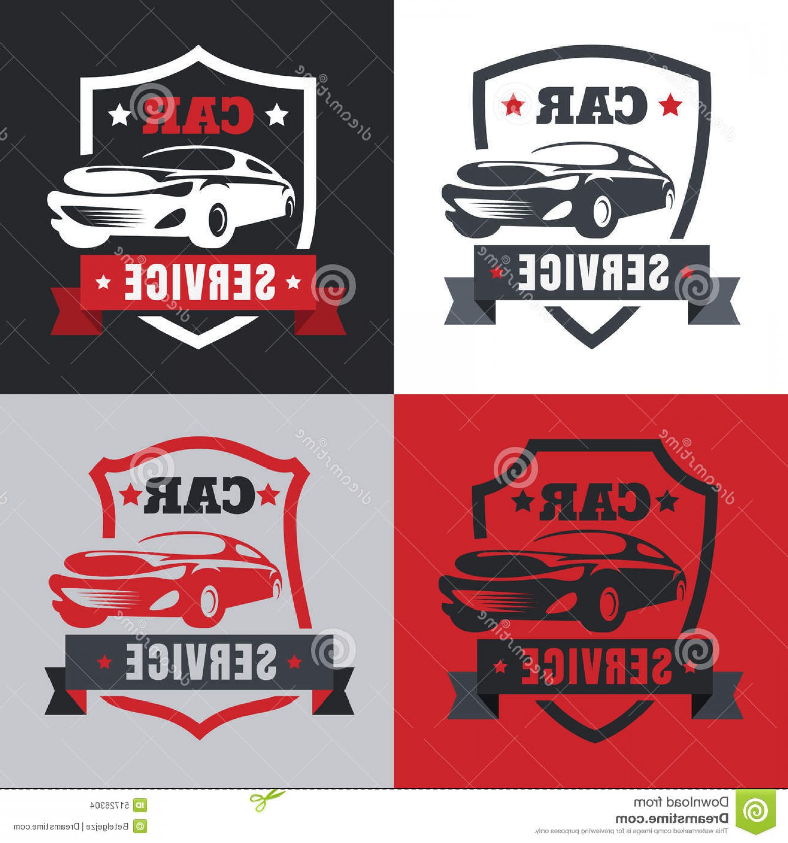 1560x1668 Stock Illustration Set Vintage Style Car Service Label Vector Logo