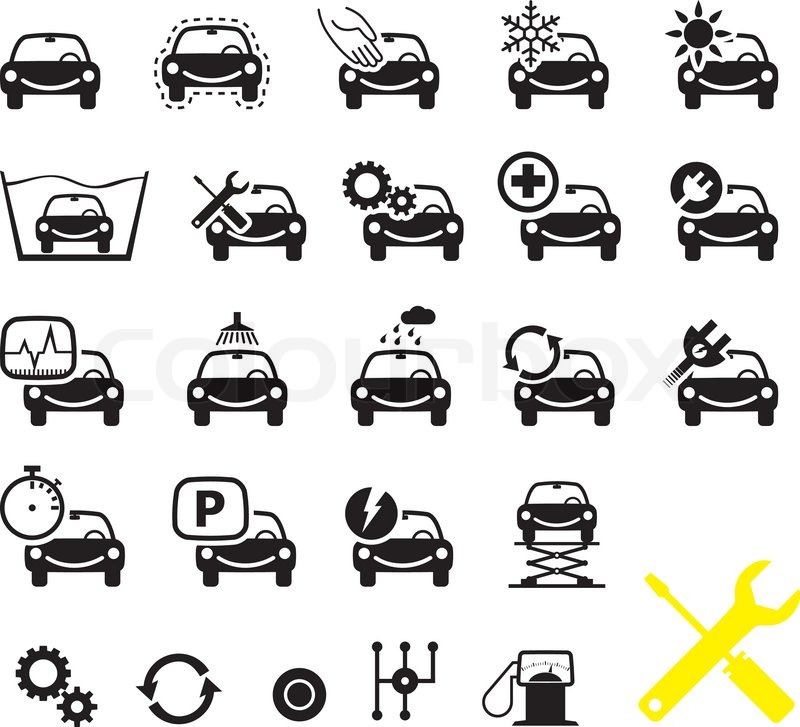 800x727 Car Service Icons, Set Stock Vector Colourbox