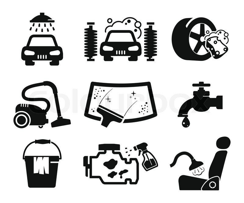 800x667 Car Wash And Car Service Icons Collection Stock Vector Colourbox