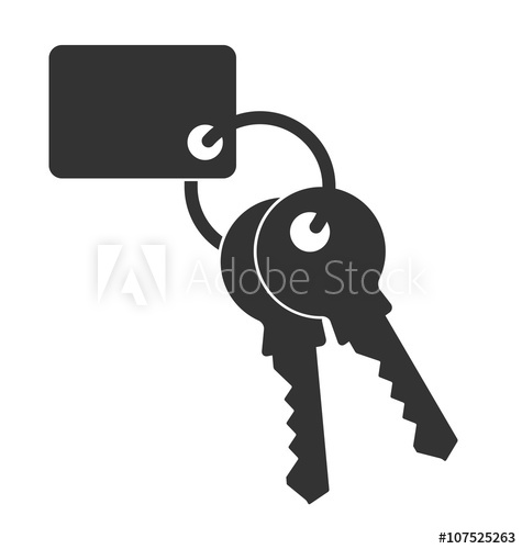475x500 Icon Of House Keys Or Car Keys. Vector Illustration.