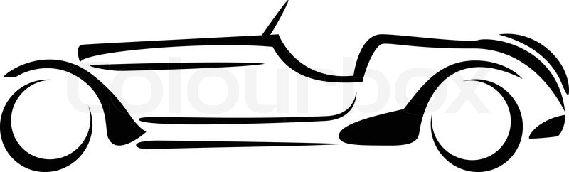 800x242 Car Silhouette On White Background Vector. Stock Vector Colourbox