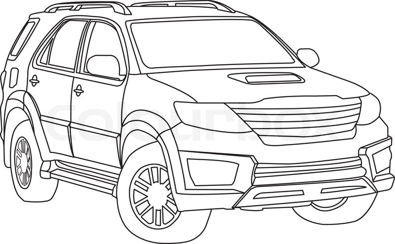 800x495 Suv Car Outline Vector Stock Vector Colourbox