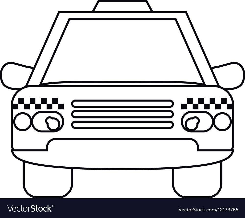 1000x887 Taxi Cab Car Public Transport Outline Vector 12133766