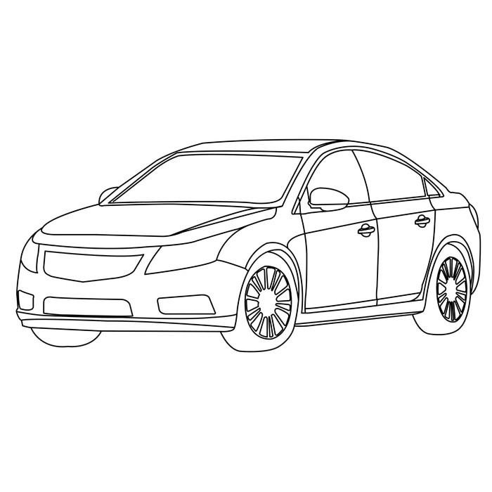 700x700 Car Outline Vector Wall Mural We Live To Change