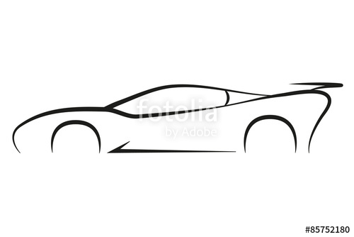 500x334 Outline Sport Car Symbol Silhouette Business Company Vector Logo
