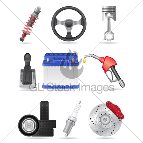 500x500 Set Icons Of Car Parts Vector Illustration Gl Stock Images