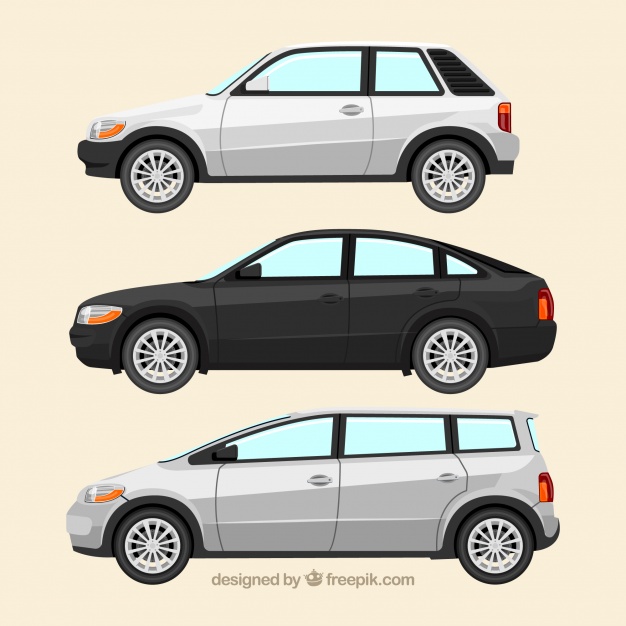 626x626 Side View Of Three Realistic Cars Of Different Types Vector Free