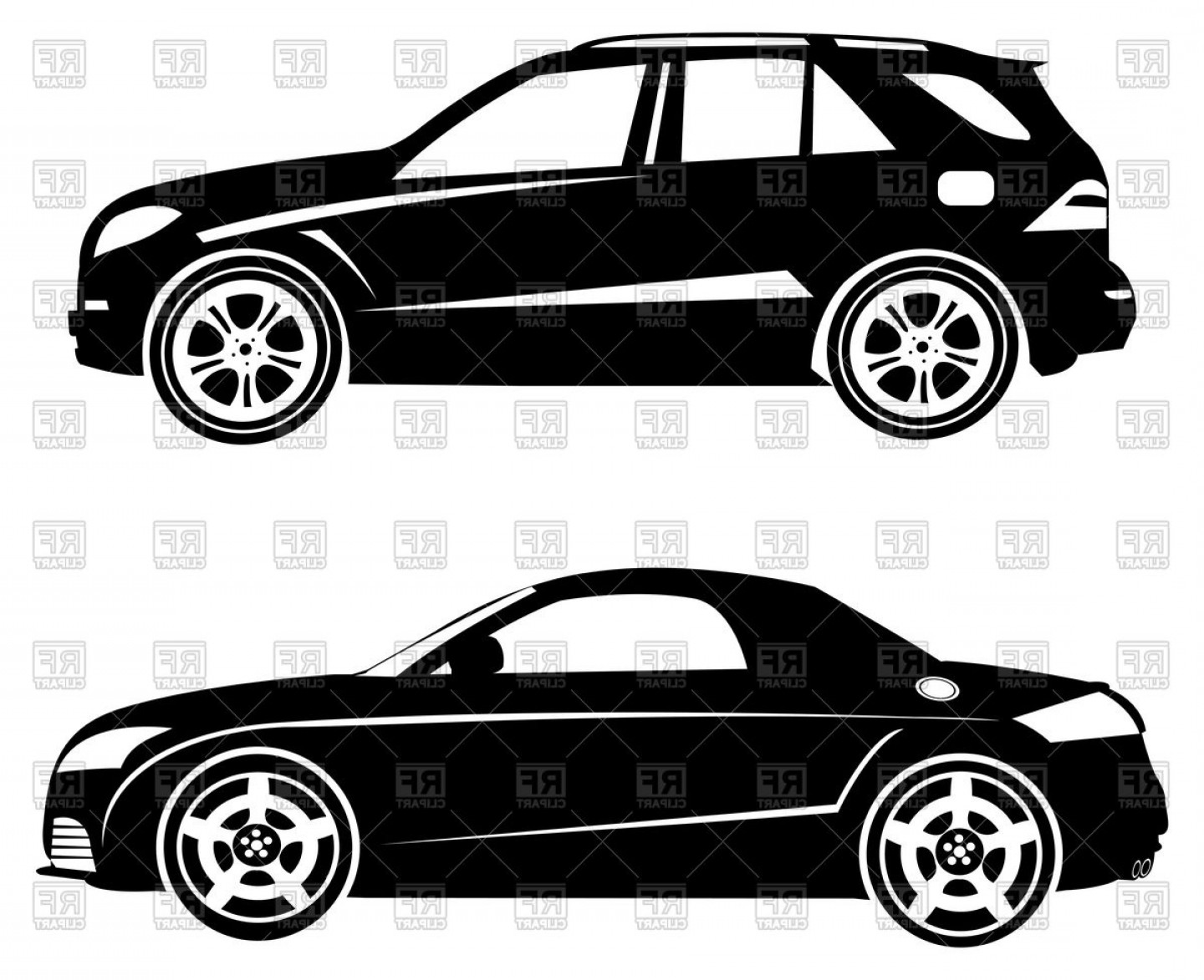 1440x1173 Silhouettes Of Cars Side View Vector Clipart Shopatcloth