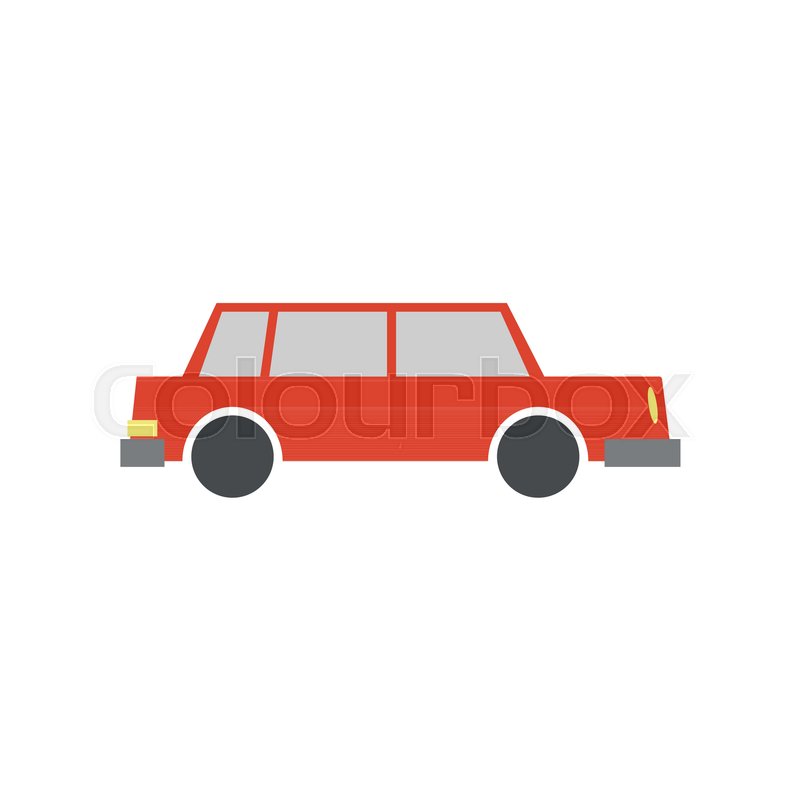 800x800 Simple Red Car Side Simple Vector Graphic Illustration Image