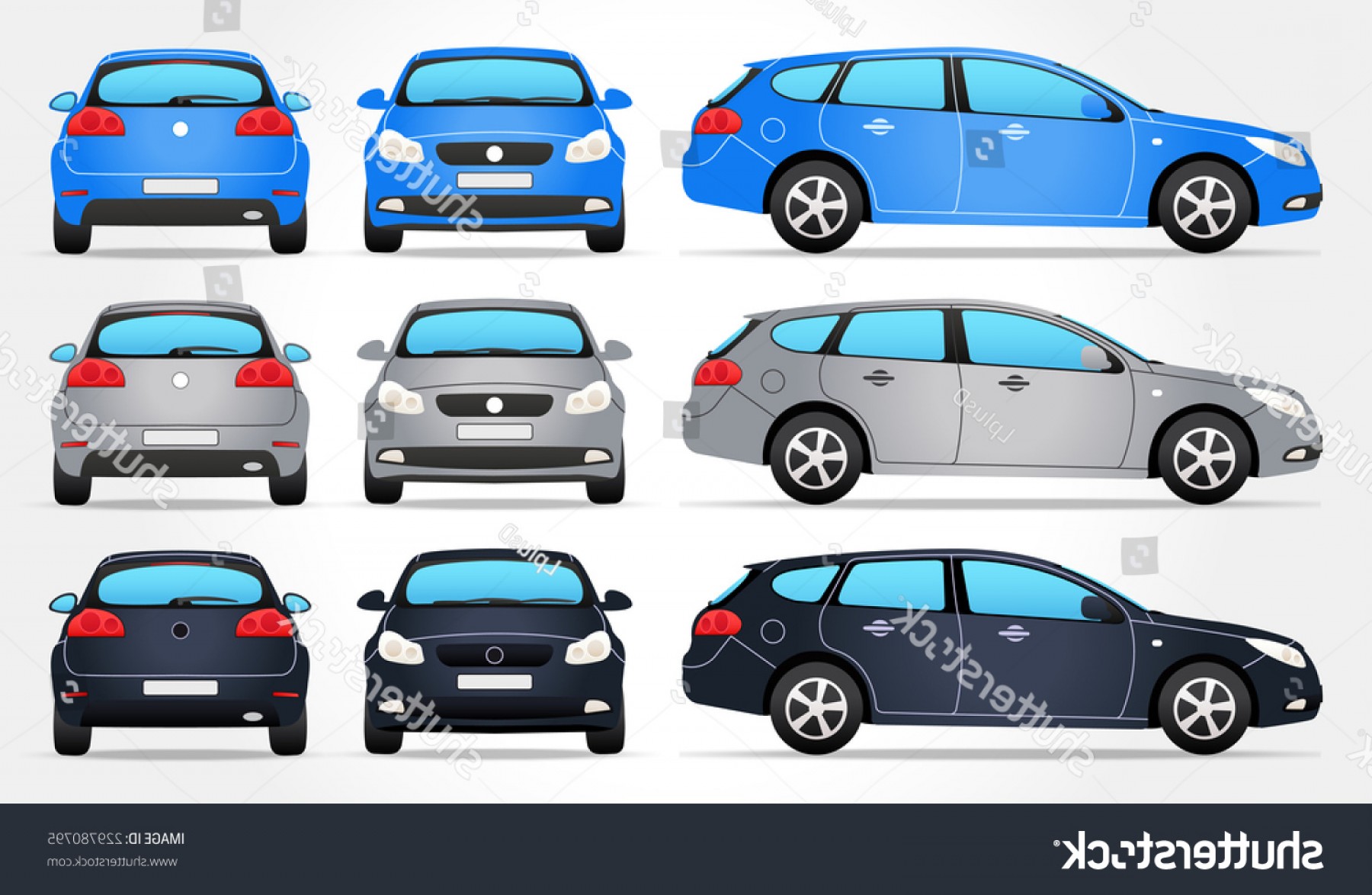 1800x1174 Vector Car Side Front Back View Rongholland