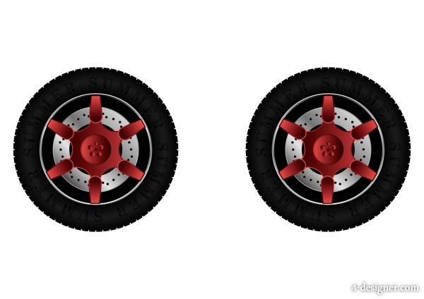 600x424 4 Designer Car Tire Vector Material