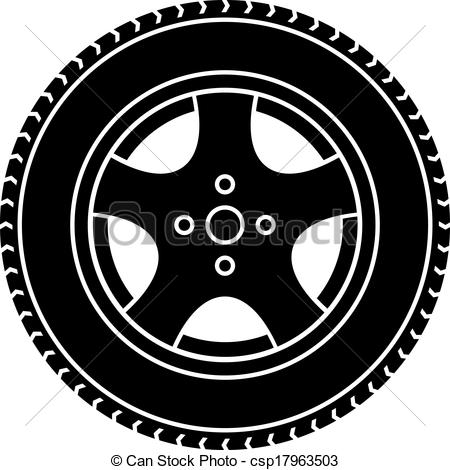 450x470 Old Car Tire Clipart Vector