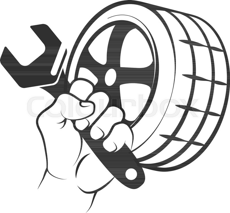 800x742 Replacement Car Tire Symbol For Body Repair Vector Stock Vector