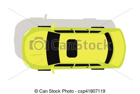 450x303 Green Car Top View Flat Design Vector Illustration. Green Car From