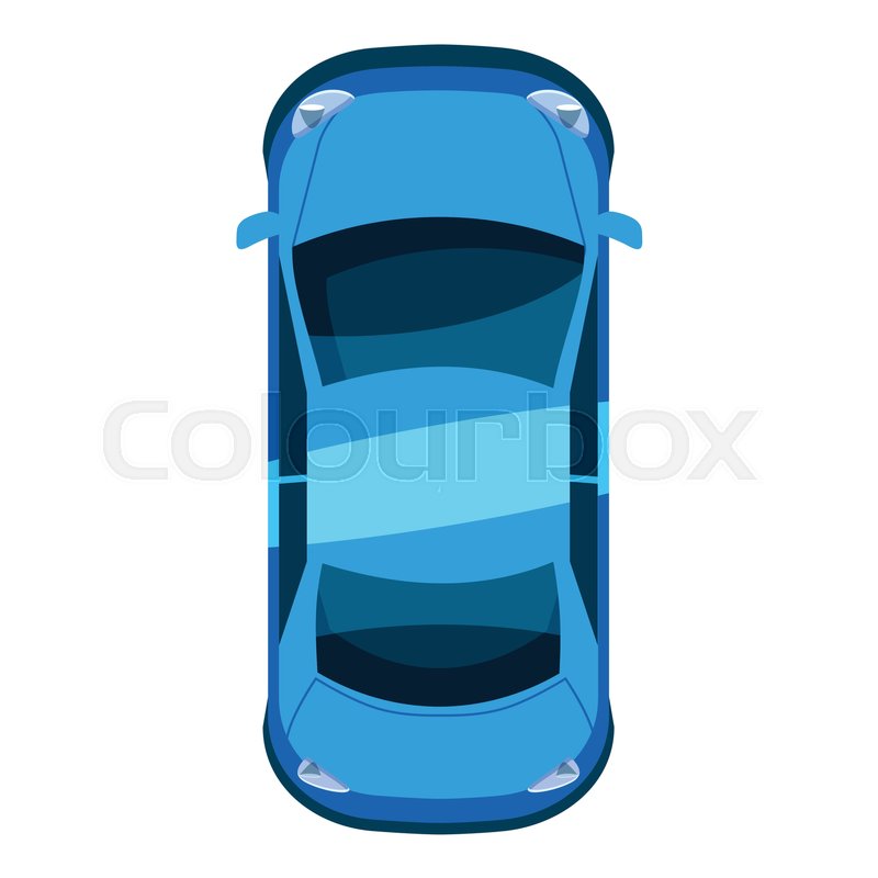 800x800 Blue Car Top View Icon. Isometric 3d Illustration Of Vector Icon
