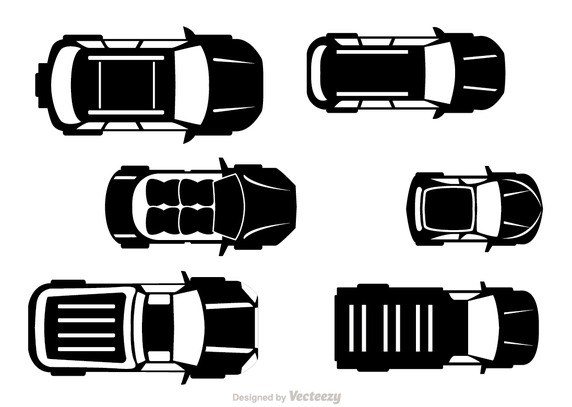 572x407 Car Top View Vector