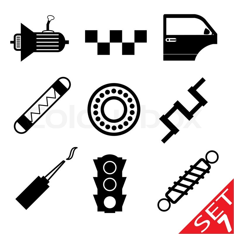 800x800 Car Part Icon Set 7 Stock Vector Colourbox