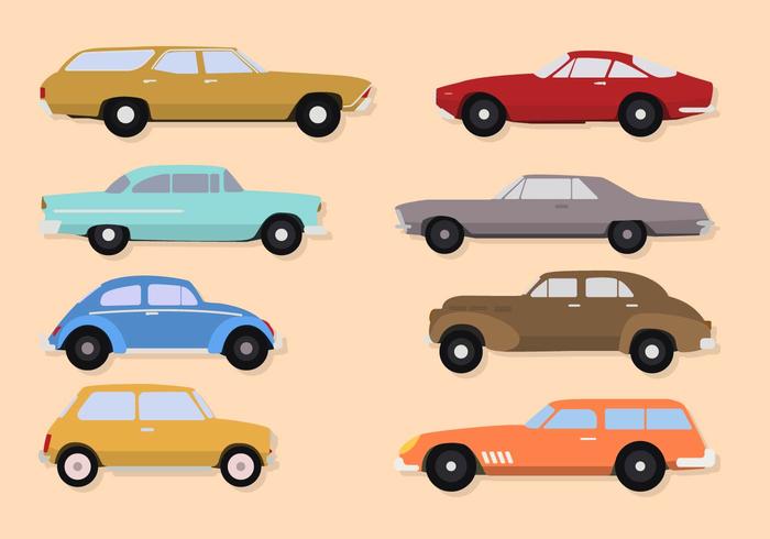 700x490 Flat Classic Car Vectors