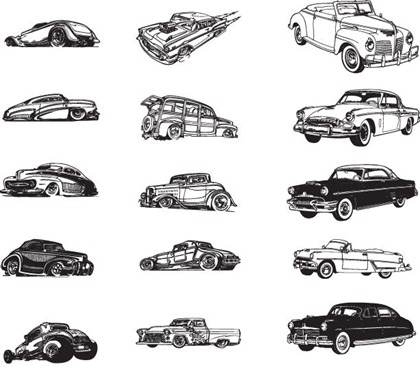 420x369 Free Various Vintage Car Vector Collection Free Vector Graphics