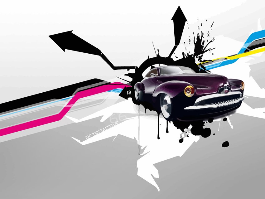 850x638 Retro Car Wallpaper Vector Art Amp Graphics