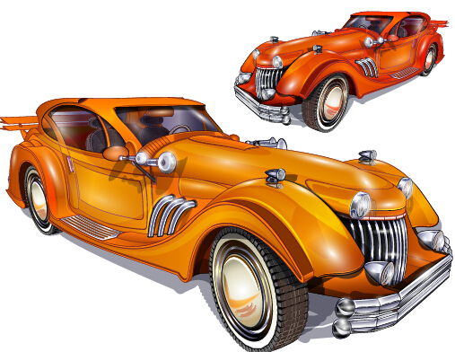 507x392 Shiny Retro Car Vector Graphics Free Download