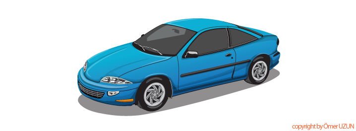 718x264 Blue Car Vector