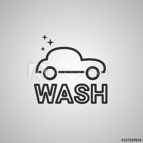 500x500 Car Wash Icon Or Logo Vector Illustration