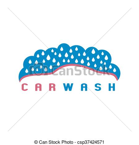450x470 Car Washing Vector Logo, Design Element, Nonstandard Image.