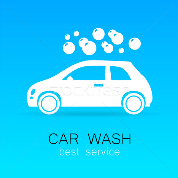 600x600 Car Wash Sign Logo Vector Illustration Antonina Tsyganko