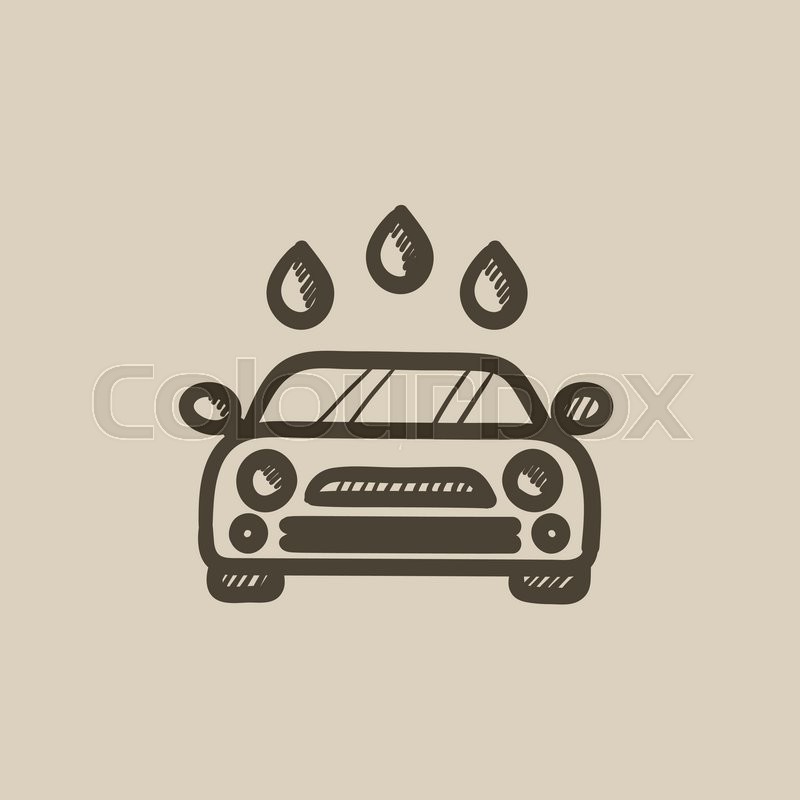 800x800 Car Wash Vector Sketch Icon Isolated On Background. Hand Drawn Car
