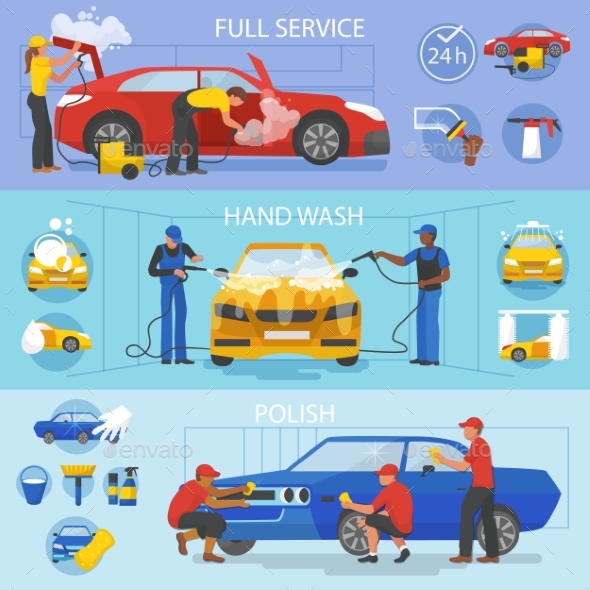 590x590 Car Wash Vector Car Washing Service With People By Vectoristik