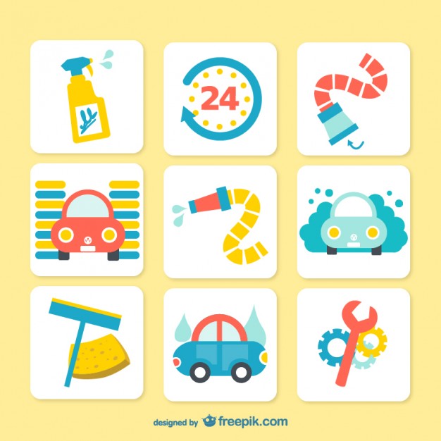 626x626 Colorful Car Wash Icons Free Icon Packs Ui Download