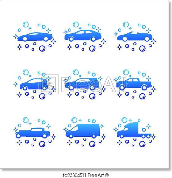 561x581 Free Art Print Of Car Wash Vector Freeart Fa23304511