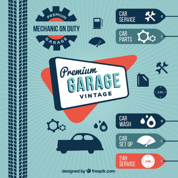 626x626 Vintage Car Wash Vector Free Download