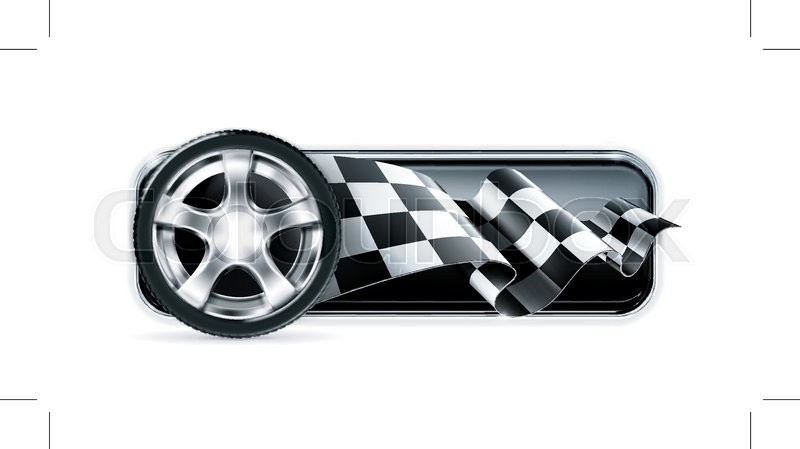 800x449 Racing Banner With Car Wheel Stock Vector Colourbox