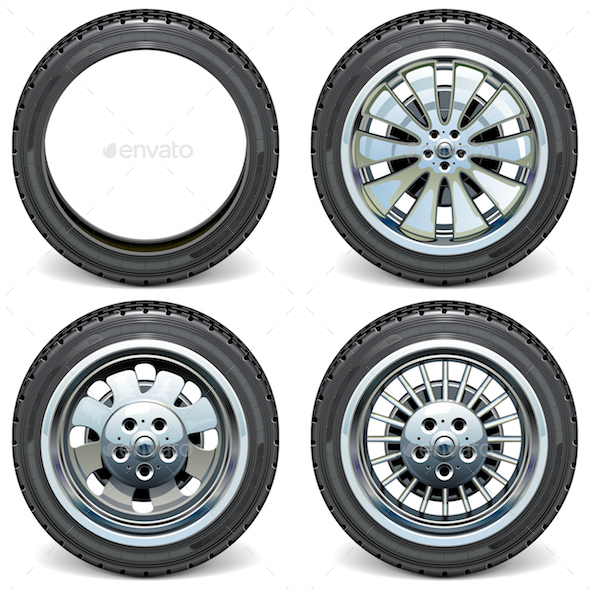 590x590 Vector Modern Car Wheels Side View By Dashadima Graphicriver