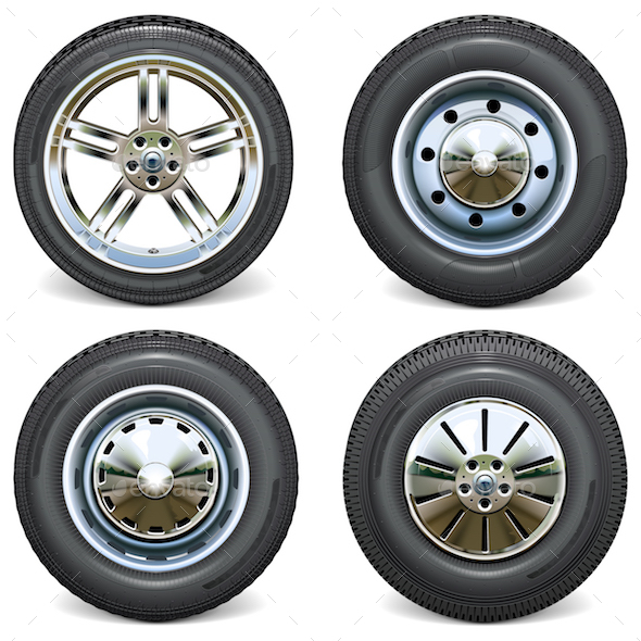 590x590 Vector Retro And Modern Car Wheels Side View By Dashadima