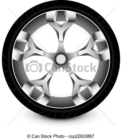 413x470 Wheel Car. Car Wheel Vector Illustration Imitation Shadow Eps 10 .