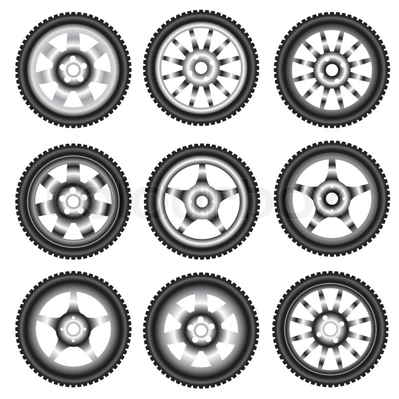 800x800 Automotive Wheel With Alloy Wheels Stock Vector Colourbox